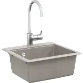 vidaXL Wasbak 80% Kwarts en 20% Hars 470 x 440 mm Grijs