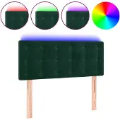 vidaXL Hoofdbord LED 100x5x78/88 cm fluweel donkergroen
