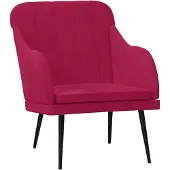 vidaXL Fauteuil 63x76x80 cm fluweel wijnrood