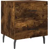 vidaXL Nachtkastje 40x35x47,5 cm bewerkt hout gerookt eikenkleurig