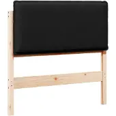 vidaXL Gestoffeerd hoofdbord met hoofdeinde Natuurlijk en zwart 80 cm