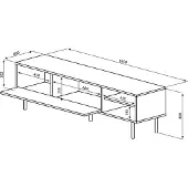 Temahome Tv-meubel Watt 165cm - walnoot/grijs