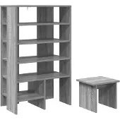 vidaXL Schoenenkast 2 st 62 x 35 x 100 cm Bewerkt hout Grijs Sonoma