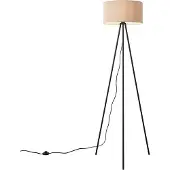 QAZQA Moderne tripod vloerlamp taupe met velours kap - Luz