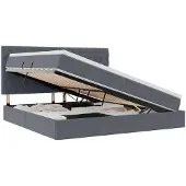 vidaXL Opslag bed met matras Donkergrijs 200 x 200 cm Fluweel