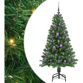 vidaXL Kunstkerstboom Groen 150 cm PVC en Staal en Kunststof