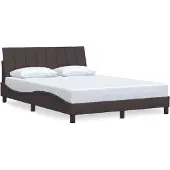 vidaXL Bedframe zonder matras "Hanko" stof donkerbruin 140x200 cm