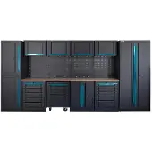 HBM expert modulair werkplaatssysteem, 17-delig, zwart blauw