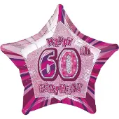 Unique - Roze ster ballon 60 jaar - Decoratie > Ballonnen
