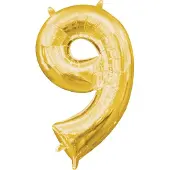 Anagram Folieballon ‘9’ Goud - 40 Centimeter