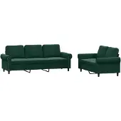 vidaXL 2-delige Loungeset met kussens fluweel donkergroen