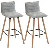 HOMCOM -Barkruk-Polyester-48x48x99,5cm-Grijs