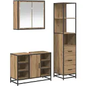 vidaXL Badkamermeubel Set 3 st Artisan Eiken 80 x 33 x 60 cm