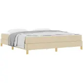 vidaXL Boxspring bed met matras Crème 180 x 200 cm Stof