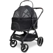 Wonderfold P3 Hondenbuggy - Met Opbergmand - Inklapbaar - Zwart (Draagvermogen tot 22kg)