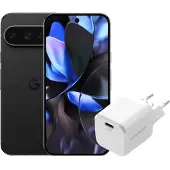Google Pixel 9 Pro 128GB Zwart 5G + BlueBuilt Oplader 30W Wit
