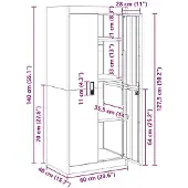 vidaXL Opbergkast Antraciet 60 x 40 x 140 cm Staal