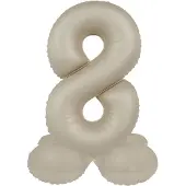 Folat - Staande folieballon Cijfer 8 Creamy Latte - 41 cm