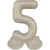 Folat - Staande folieballon Cijfer 5 Creamy Latte - 41 cm