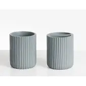 Beliani CAMANA - Badkameraccessoireset - Lichtgrijs - Polyresin