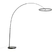 QAZQA Design booglamp zwart incl. LED 3-staps dimbaar - Anello
