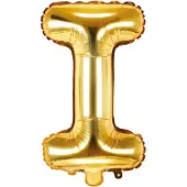 Party Deco Partydeco - Folieballon Goud Letter I (35 cm)
