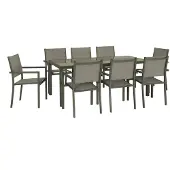 Sweeek - Tuintafel en 8 stoelen aluminium 180cm - capua