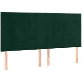 vidaXL Hoofdbord donkergroen 180x5x118/128 cm fluweel