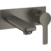 GROHE Wastafelmengkraan Lineare New M-Size Tweegats Wand Hard Graphite Geborsteld