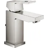 GROHE Wastafelmengkraan eurocube s-size m/waste 28 mm supersteel