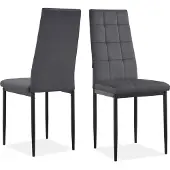 Loft 24 Becca-Eetkamerstoel - Set van 2 - Antraciet Fluweel