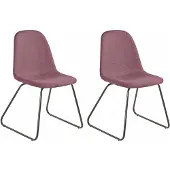 Notio Living Colby-Eetkamerstoel - Roze Stof - Set van 2