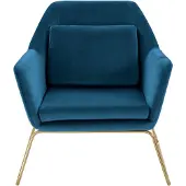 Notio Living Julian-Fauteuil Petrol Velvet Gold
