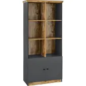 Loft 24 Castor-Boekenkast - 6 Vakken - Grijs Eiken