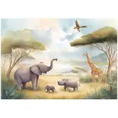 WALLARENA - Fotobehang - 400x280 cm - jungle dieren fototapet voor kinderkamer