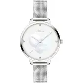 s.Oliver Analoog horloge zilver / offwhite