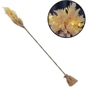 Ptmd Decoratietak Astilbe Led 90 Cm Hout/veren Lichtbruin