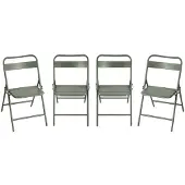 Sweeek - Set van 4 opklapbare tuinstoelen metaal - amélia