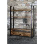 LivingFurn tv meubel tv- nairobi high 150 cm mangohout / gecoat staal