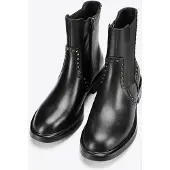 WITTCHEN Dames leren Chelsea boots met decoratieve klinknagels, zwart