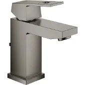 GROHE Wastafelmengkraan eurocube s-size m/waste 28 mm hard graphite geborsteld