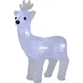 Star Trading LED Deer Crystaline, verlicht figuur, koud wit, batterij, 22cm