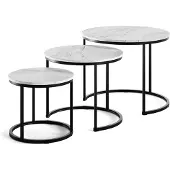 Vicco Salontafel set Montreal Wit/zwart 55 x 55 cm 3 delen, Model 57928