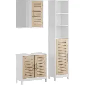 Vicco Looma 3-delige badkamermeubelset – 3 delen Wit/eiken