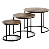 Vicco Montreal Salontafel set – 55 x 55 cm 3 delen Hout