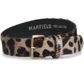 Manfield - Dames - Leopard riem met vacht - Maat 095