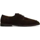 Manfield Donkerbruine suède veterschoenen | Maat 43
