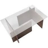 Skye Decor , Vetrino - Notenhout, salontafel, notenhout, glas, 105 x 40 x 65 cm