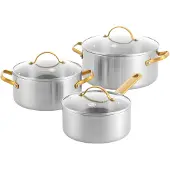 Greenpan Padova Reserve Batterie de Cuisine Acier Inoxydable 3 Couches 6 Pièces