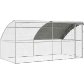 vidaXL Kippenkooi met 1 deur 2 st Zilver 400x200x200cm Staal en PE
